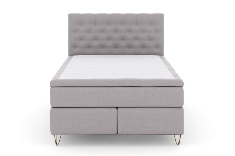 Select No 6 Komplett Sängpaket 140x200 F/M Memory/Pocket, Ljusgrå/Metall V-form