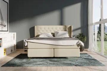 Select No 6 Komplett Sängpaket 140x200 Medium Latex/Memory - Beige/Silver - Products - Möbler - Säng - Kontinentalsäng