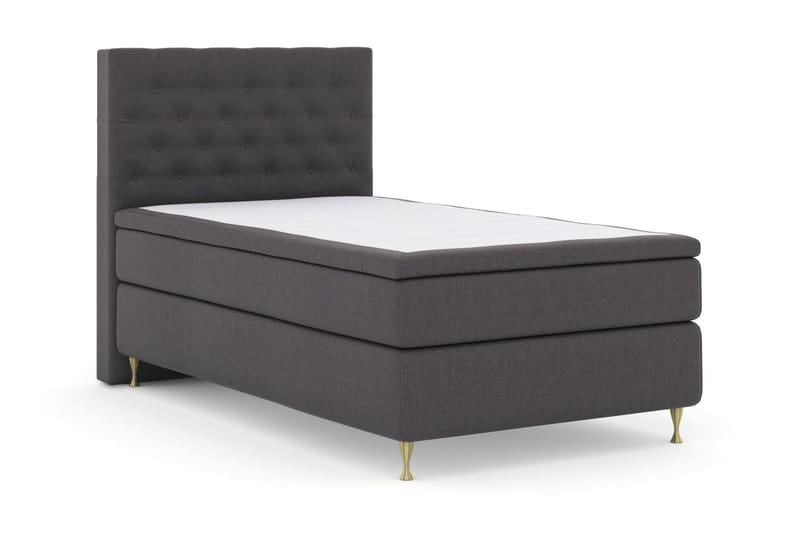 Select No 6 Kontinentalsäng 120x200 Fast Memory/Pocket - Mörkgrå/Guld - Products - Möbler - Säng - Enkelsäng