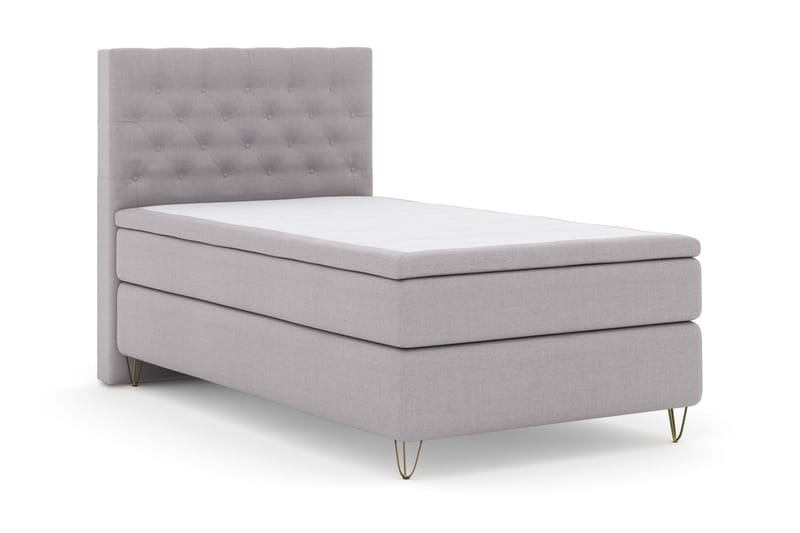 Select No 6 Kontinentalsäng 120x200 Medium Watergel - Ljusgrå/Metall V-Form - Products - Möbler - Säng - Enkelsäng