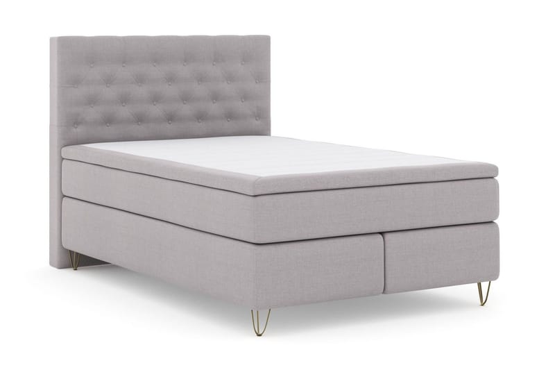 Select No 6 Kontinentalsäng 140x200 F/M Memory/Pocket - Ljusgrå/Metall V-Form - Products - Möbler - Säng - Kontinentalsäng