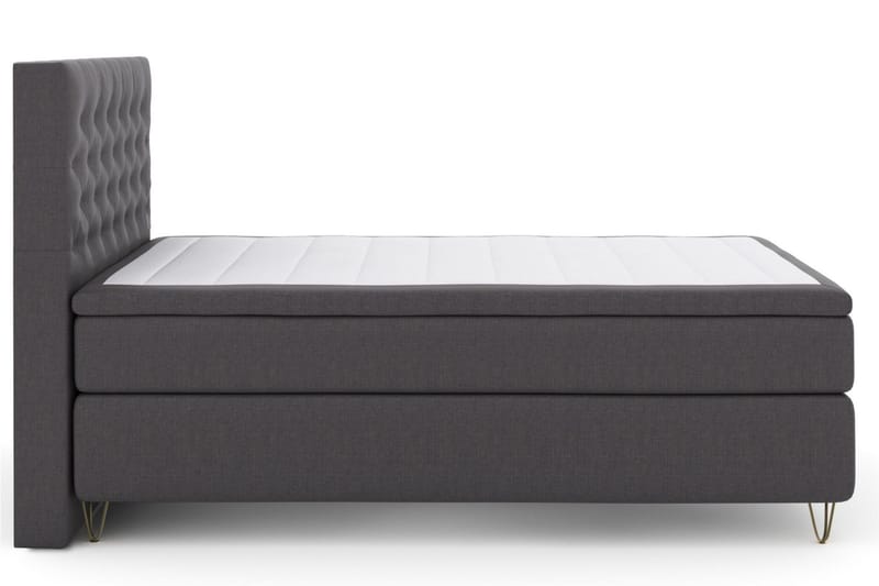 Select No 6 Kontinentalsäng 140x200 Medium Watergel, Mörkgrå/Metall V-Form