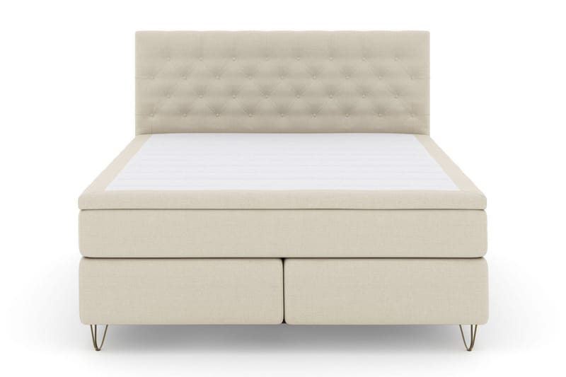 Select No 6 Kontinentalsäng 180x200 Fast Memory/Pocket - Beige/Metall V-Form - Products - Möbler - Säng - Kontinentalsäng