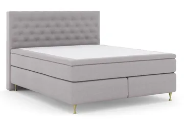 Select No 6 Kontinentalsäng 180x200 Fast Memory/Pocket - Ljusgrå/Guld - Products - Möbler - Säng - Kontinentalsäng