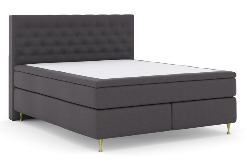 Select No 6 Kontinentalsäng 210x210 Fast/Medium Watergel - Mörkgrå/Guld - Products - Möbler - Säng - Kontinentalsäng