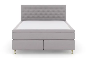 Select No 6 Kontinentalsäng 210x210 F/M Memory/Pocket - Ljusgrå/Guld - Products - Möbler - Säng - Kontinentalsäng