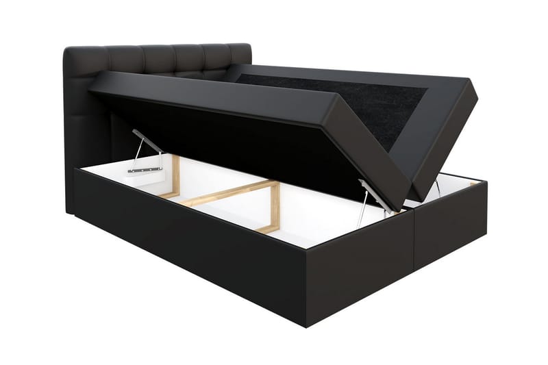 Skaftå Kontinentalsäng 160x200 - Svart/Grå/Vit - Products - Möbler - Säng - Säng med förvaring