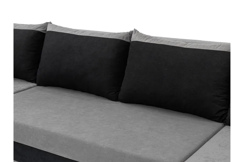 Alvared Soffa Dubbeldivan 4-sits - Svart/Grön - Products - Möbler - Soffa - U-soffa