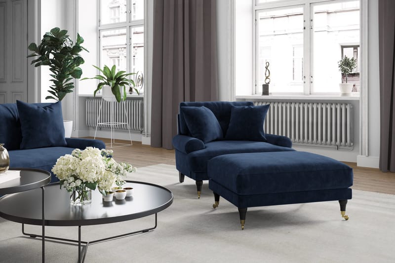 Andrew 2-sits Sammetssoffa - Blå - Products - Möbler - Soffa - Sammetssoffa