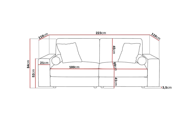 Arken Lyx 3-sits Djup Soffa i Manchester - Greige - Products - Möbler - Soffa - 3 sits soffa