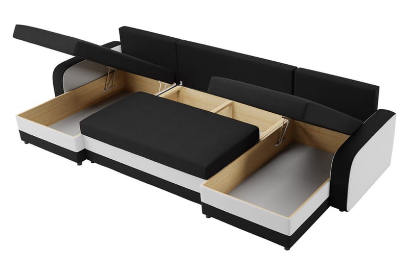 Alvared 4-sits Bäddsoffa med Dubbeldivan med Förvaring - Röd - Products - Möbler - Soffa - Bäddsoffa - U bäddsoffa