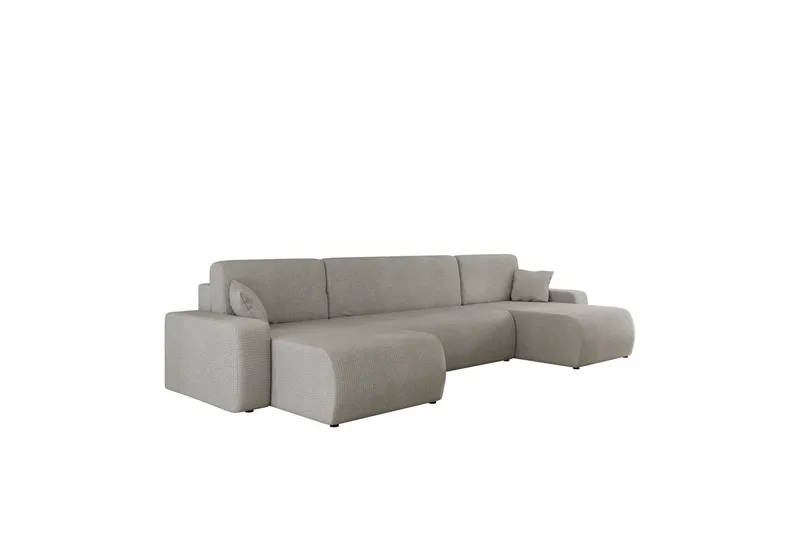 Barile Bäddsoffa Dubbeldivan 4-sits i Plysch, Grå