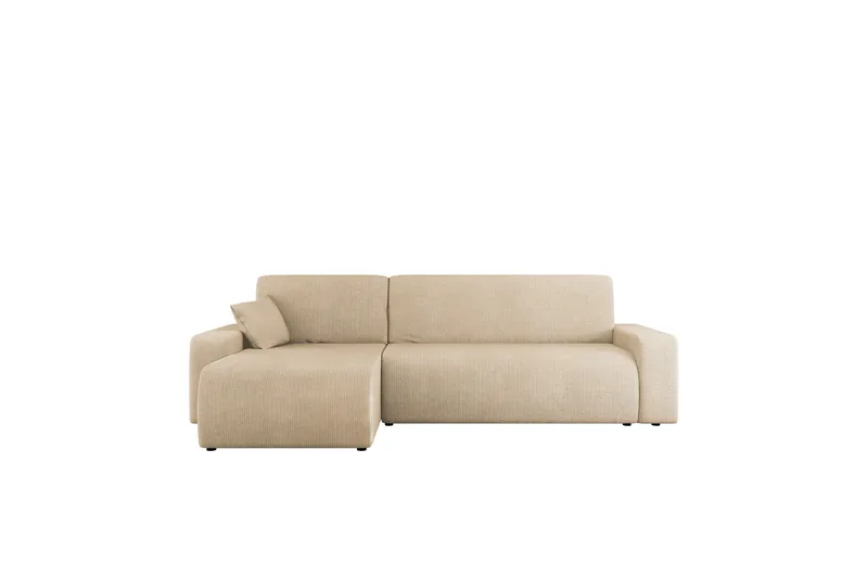 Barile Bäddsoffa med Divan 3-sits i Plysch, Beige