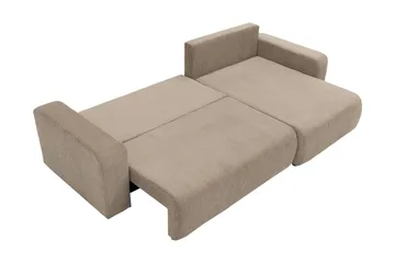 Barile Bäddsoffa med Divan 3-sits i Plysch - Grå - Products - Möbler - Soffa - Bäddsoffa - Bäddsoffa divan