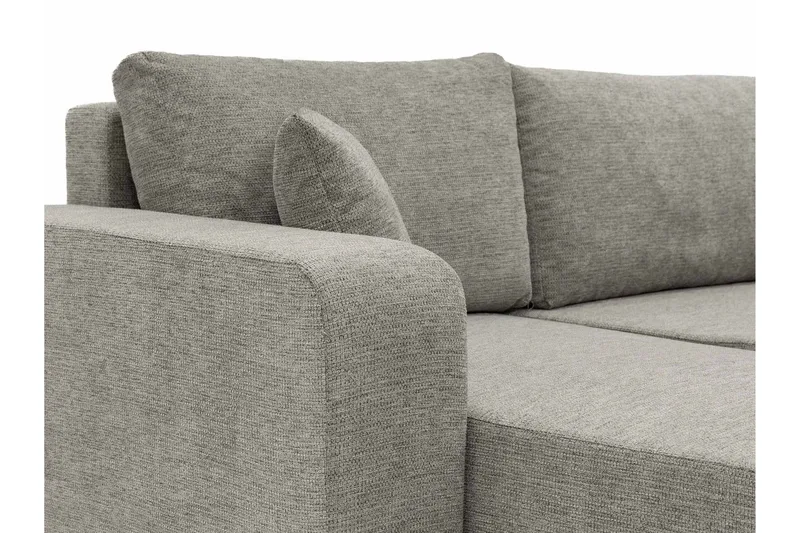 Barile Bäddsoffa med Divan 3-sits i Plysch - Grå - Products - Möbler - Soffa - Bäddsoffa - Bäddsoffa divan