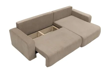Barile Bäddsoffa med Divan 3-sits i Plysch - Grå - Products - Möbler - Soffa - Bäddsoffa - Bäddsoffa divan