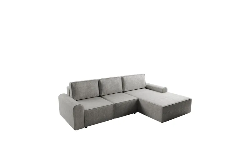 Bella Bäddsoffa med Divan 3-sits i Plysch, Grå