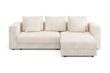 Bergen Extra Djup Framåtbäddad 3-sits Bäddsoffa med vändbar divan och förvaring i manchester, Beige