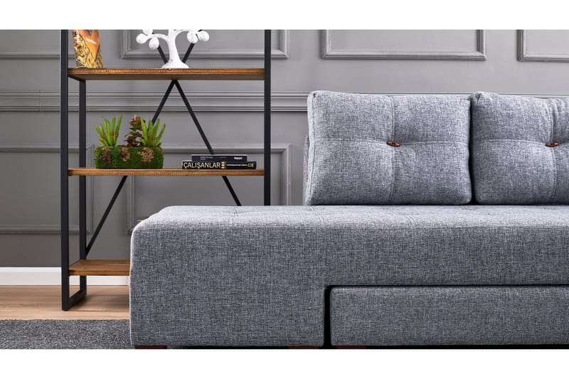 Brunei Hörnbäddsoffa Höger - Grå - Products - Möbler - Soffa - Bäddsoffa - Hörnbäddsoffa