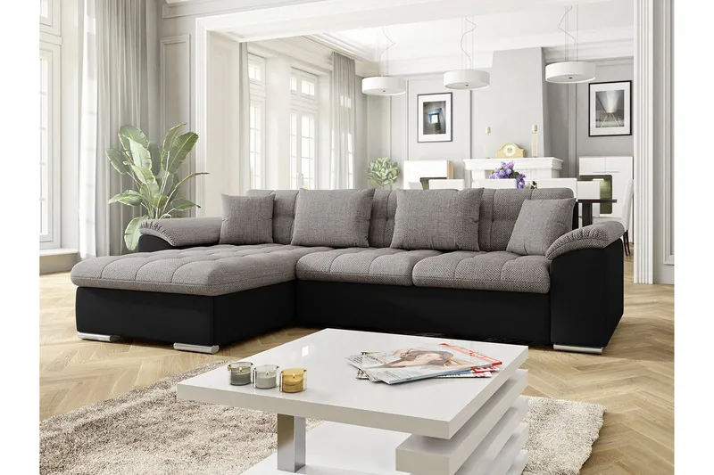 Camior Divanbäddsoffa 280x160x76 cm - Grå - Products - Möbler - Soffa - Bäddsoffa - Bäddsoffa längsbäddad