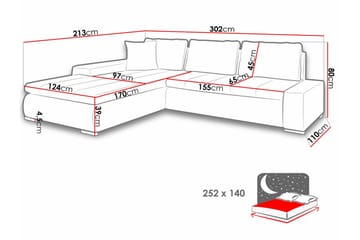 Cerys 3-sits Hörnbäddsoffa Dark pink - Products - Möbler - Soffa - Bäddsoffa - Hörnbäddsoffa