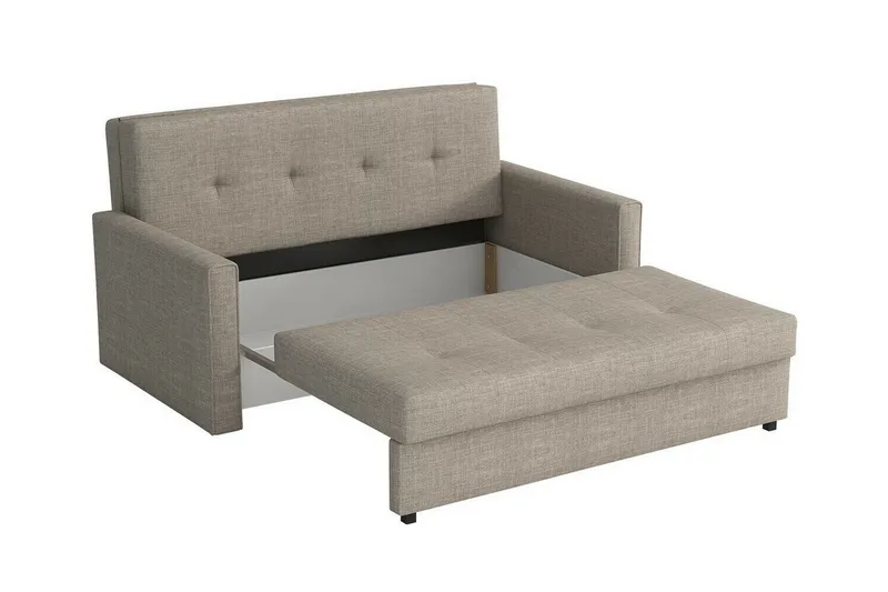 Denegal 2-sits liten bäddsoffa i Plysch - Grå - Products - Möbler - Soffa - Bäddsoffa - 2 sits bäddsoffa