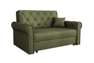 Denegal 2-sits liten bäddsoffa i Plysch - Grön - Products - Möbler - Soffa - Bäddsoffa - 2 sits bäddsoffa