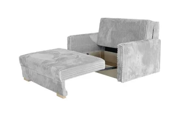 Denegal 2-sits liten bäddsoffa i Plysch - Grå - Products - Möbler - Soffa - Bäddsoffa - Bäddsoffa längsbäddad