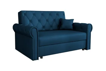 Denegal 2-sits liten bäddsoffa i Plysch - Blå - Products - Möbler - Soffa - Bäddsoffa - 2 sits bäddsoffa