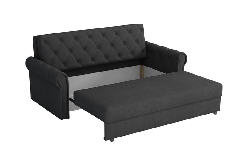 Denegal 2-sits liten bäddsoffa i Plysch - Grön - Products - Möbler - Soffa - Bäddsoffa - 2 sits bäddsoffa