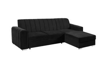 Denegal 3-sits Hörnbäddsoffa Black - Products - Möbler - Soffa - Bäddsoffa - Bäddsoffa divan