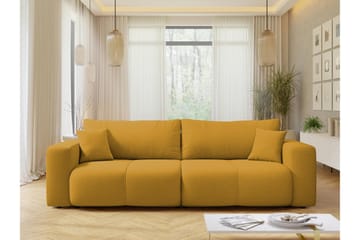 Flo Bäddsoffa 3-sits i Plysch - Gul - Products - Möbler - Soffa - Bäddsoffa - 3 sits bäddsoffa