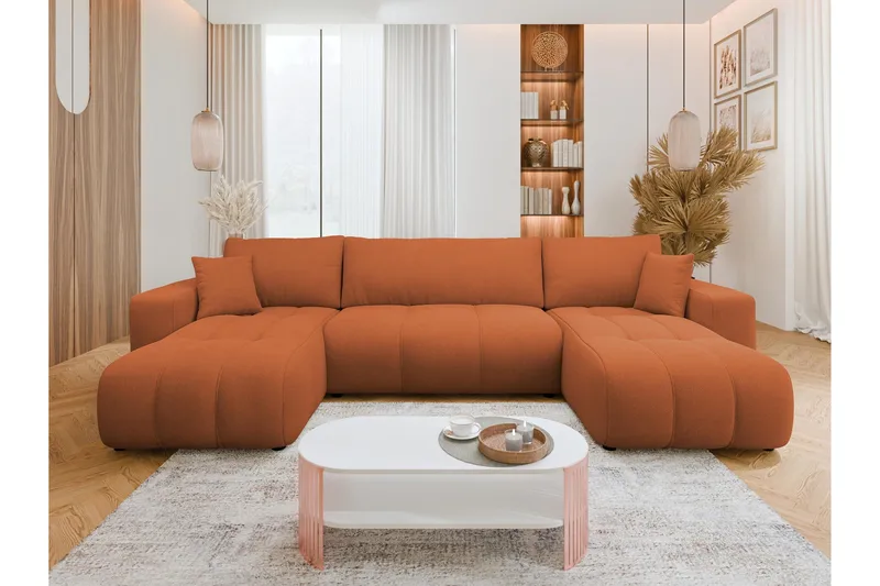 Flo Bäddsoffa Dubbeldivan 4-sits - Orange - Products - Möbler - Soffa - Bäddsoffa - U bäddsoffa