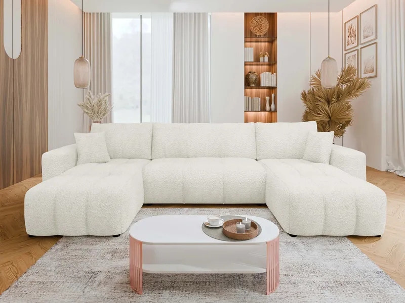 Flo Bäddsoffa Dubbeldivan 4-sits - Vit - Products - Möbler - Soffa - Bäddsoffa - U bäddsoffa