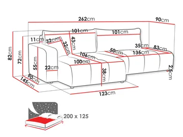 Flo Bäddsoffa med Divan 4-sits - Vit - Products - Möbler - Soffa - Bäddsoffa - Bäddsoffa divan