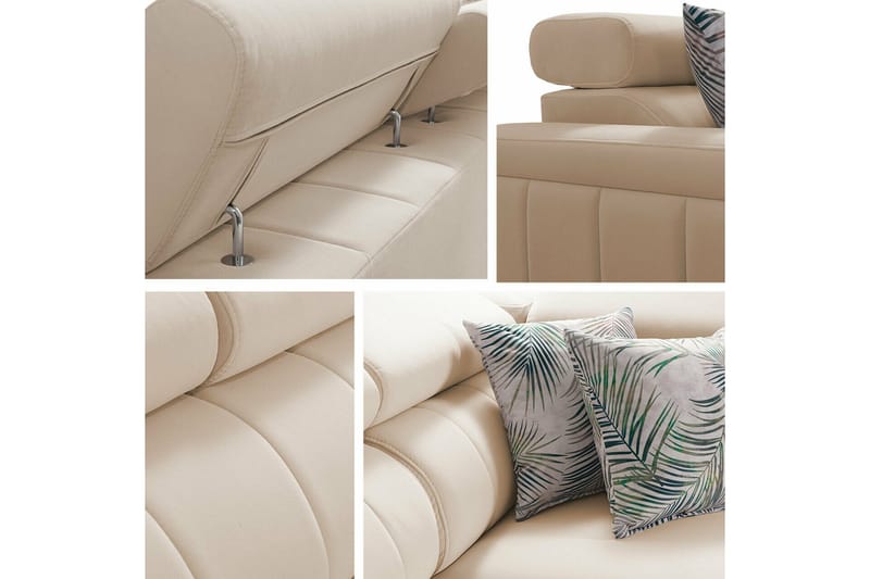 Galbally 3-sits Hörnbäddsoffa Light grey - Products - Möbler - Soffa - Bäddsoffa - Hörnbäddsoffa