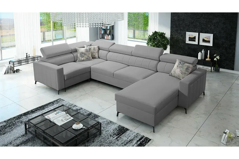 Galbally 5-sits Hörnbäddsoffa Light grey/Dark grey - Products - Möbler - Soffa - Bäddsoffa - Hörnbäddsoffa