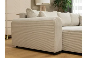 Handda Bäddsoffa med Divan 3-sits i Bouclé - Beige - Products - Möbler - Soffa - Bäddsoffa - Bäddsoffa divan