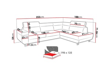 Kintore 3-sits Hörnbäddsoffa Dark yellow - Products - Möbler - Soffa - Bäddsoffa - Bäddsoffa längsbäddad