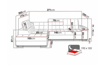 Kintore 3-sits Hörnbäddsoffa Red - Products - Möbler - Soffa - Bäddsoffa - Hörnbäddsoffa