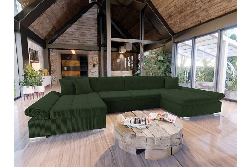 Kintore 4-sits Hörnbäddsoffa Dark green - Products - Möbler - Soffa - Bäddsoffa - Hörnbäddsoffa