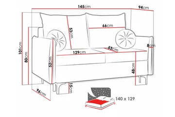 Knocklong 2-sits Bäddsoffa - Mörkgrå - Products - Möbler - Soffa - Bäddsoffa - Bäddsoffa längsbäddad