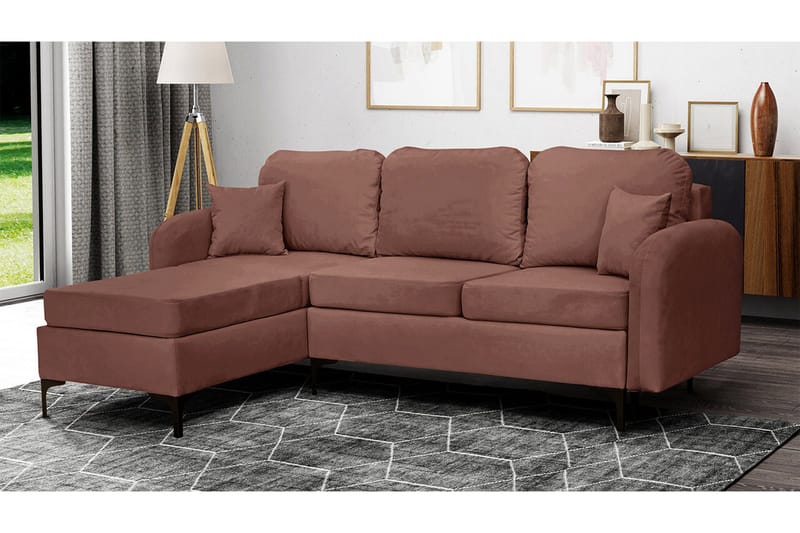 Knocklong 3-sits Hörnbäddsoffa Brown - Products - Möbler - Soffa - Bäddsoffa - Hörnbäddsoffa