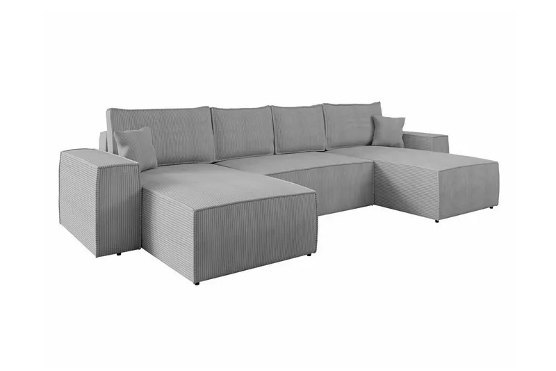 Knocklong 4-sits Hörnbäddsoffa, Ljusgrå