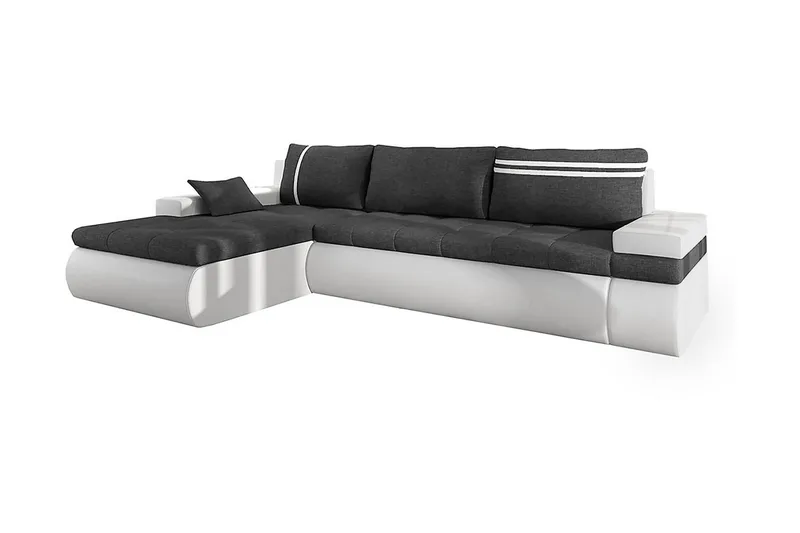 Lavona Divanbäddsoffa Vänster, Mörkgrå/Vit