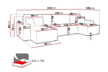Magston 4-sits Hörnbäddsoffa - Products - Möbler - Soffa - Bäddsoffa - U bäddsoffa