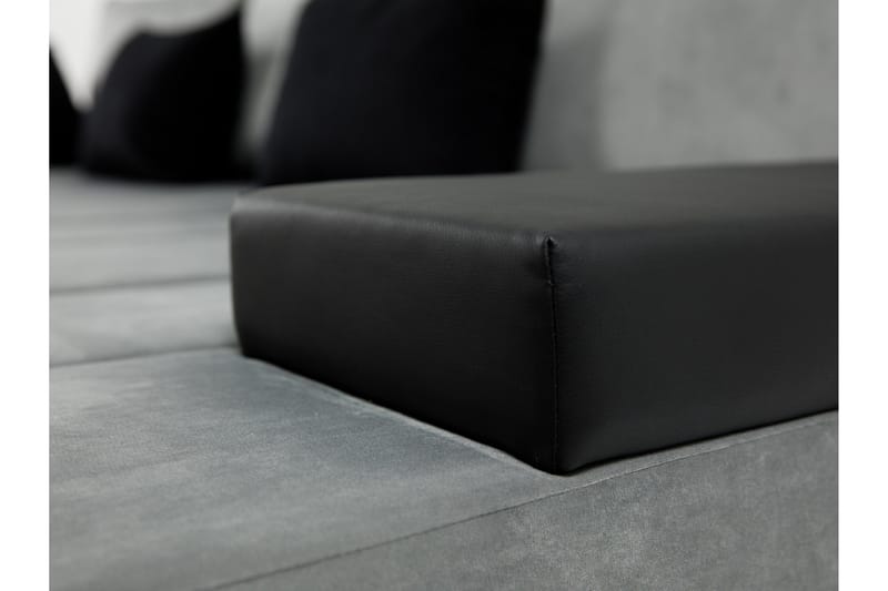 Naoma 3-sits Bäddsoffa med Divan L-formad Höger med Förvarin - Sammet/Grå - Products - Möbler - Soffa - Bäddsoffa - Bäddsoffa divan