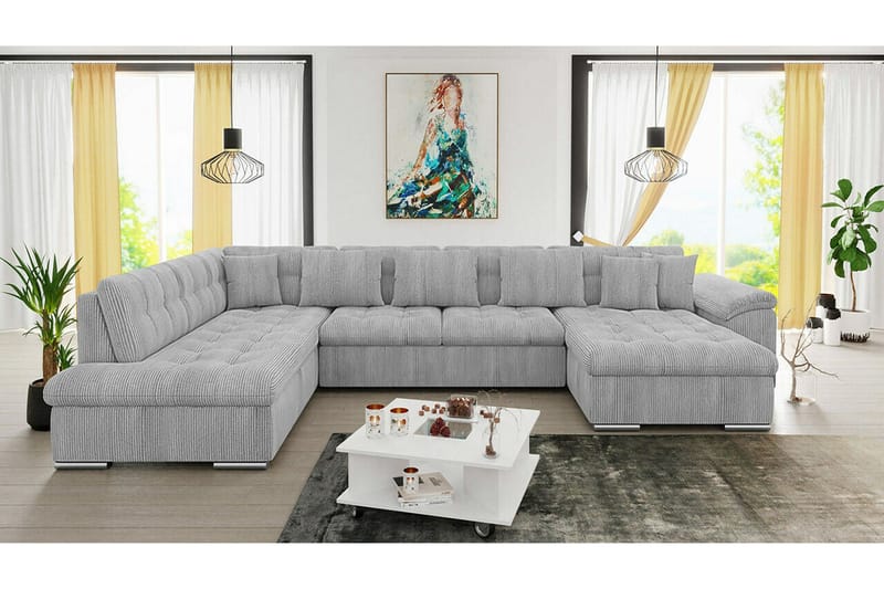 Sakri 5-sits Hörnbäddsoffa Light grey/Dark grey - Products - Möbler - Soffa - Bäddsoffa - Bäddsoffa divan
