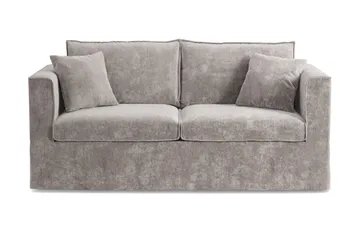 Travstad 3-sits Bäddsoffa i Chenille frammåtbäddad, Grå