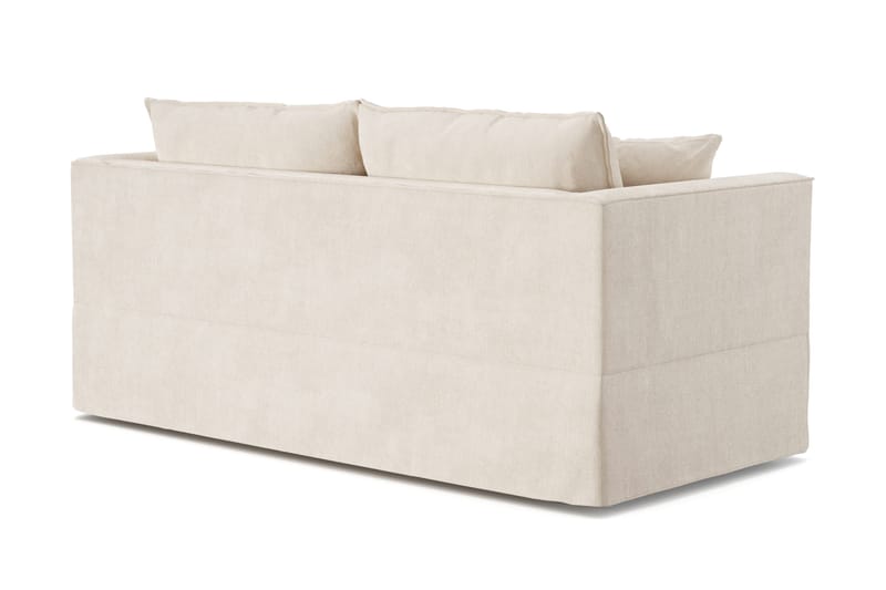 Travstad 3-sits Bäddsoffa med HVILA Bäddmadrass 140x200 cm Latex med Tvättbar klädsel - Beige/Vit - Products - Möbler - Soffa - Bäddsoffa - 3 sits bäddsoffa